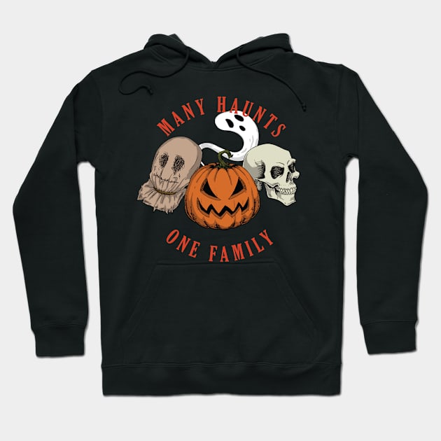 Many Haunts One Family Hoodie by JJ draws skulls